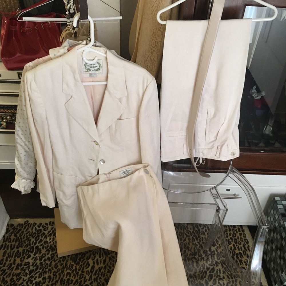 Vintage from 90’s Corky Miller’s Classic Studio Skirt,Pants;Blazer in pink linen